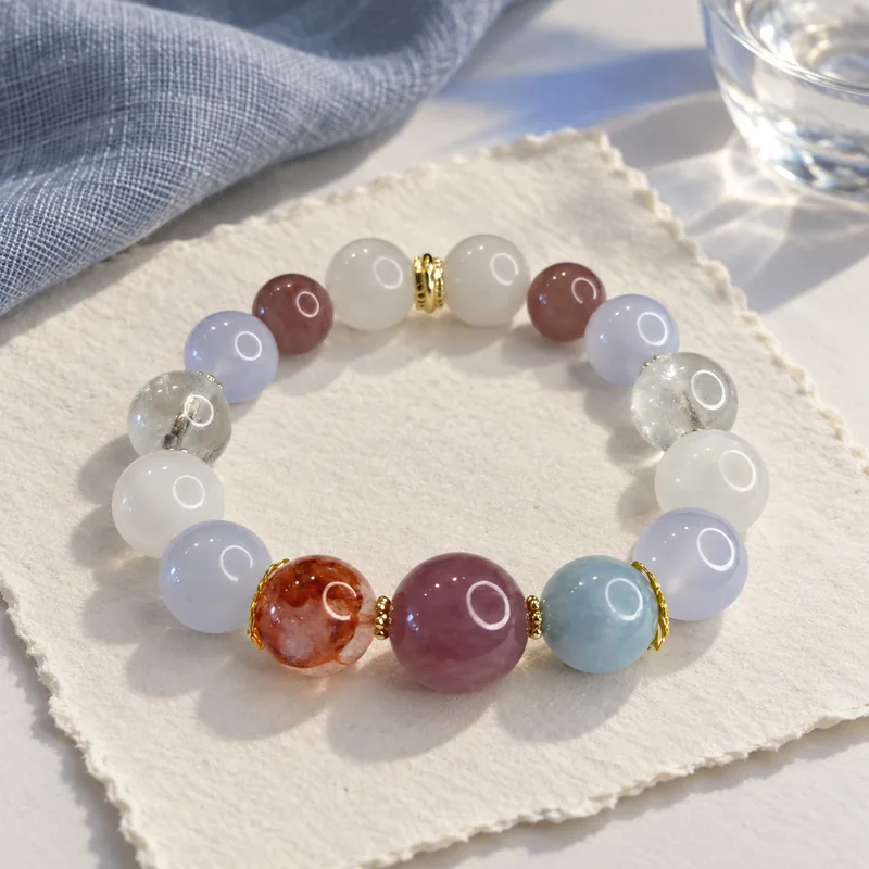 Medicine Buddha Lapis Light bracelet styled on handmade paper